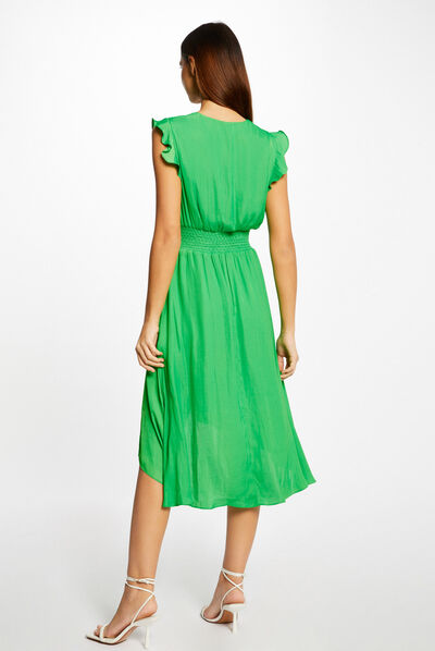 Sleeveless loose straight dress green ladies'