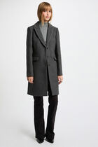 Long coat with studs light grey women