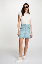 T-shirt with lace sleeves white women