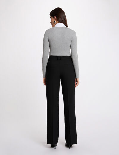 2-in-1 sweater with folded collar light grey women