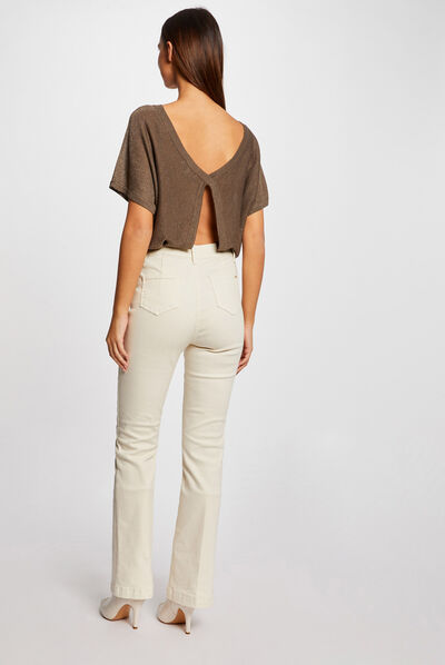 Short-sleeved jumper jewelled detail  ladies'