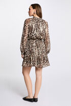 Robe courte droite imprimée multicolore femme