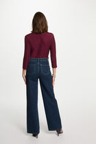 3/4-length sleeved t-shirt plum women