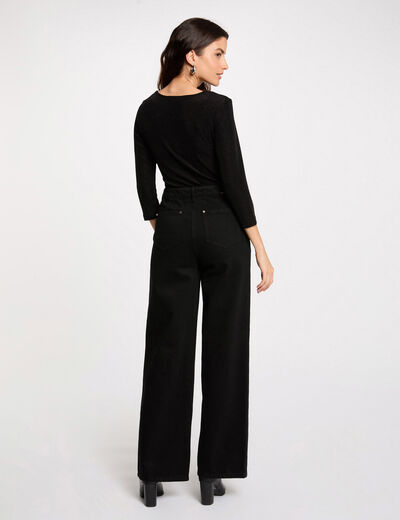 3/4-length sleeved t-shirt black women