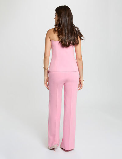 High-waisted flare trousers light pink women