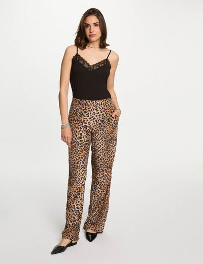 Printed wide leg trousers multicolor women