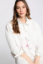 Embroidered denim jacket white women