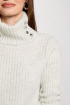 Jumper turtleneck with buttons light grey women