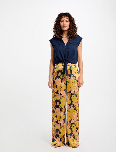 Printed wide leg trousers multicolor women