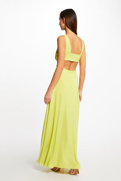 Maxi A-line dress with openings aniseed ladies'