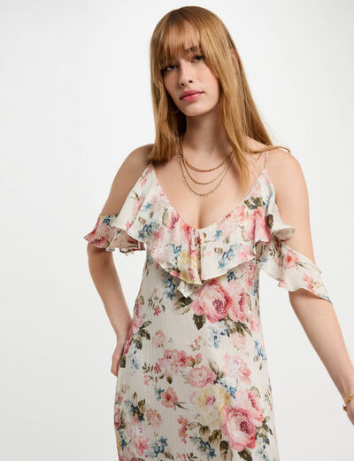 Printed maxi straight dress multicolor women