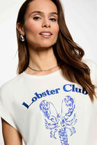Straight t-shirt with round neck white women
