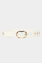 Belt with studs white women