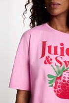Cropped printed t-shirt pink women