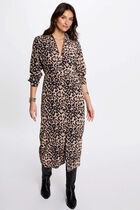 Robe longue ajustée imprimée multicolore femme