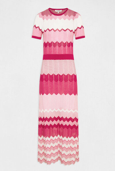 Maxi straight jumper dress chevron print  ladies'