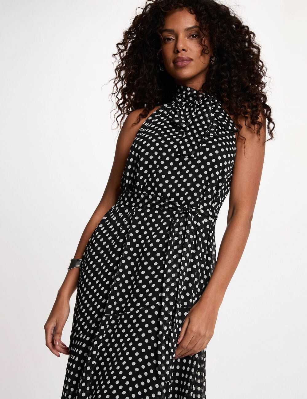 Flowy dress with high neck black women