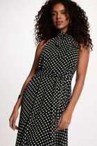 Flowy dress with high neck black women