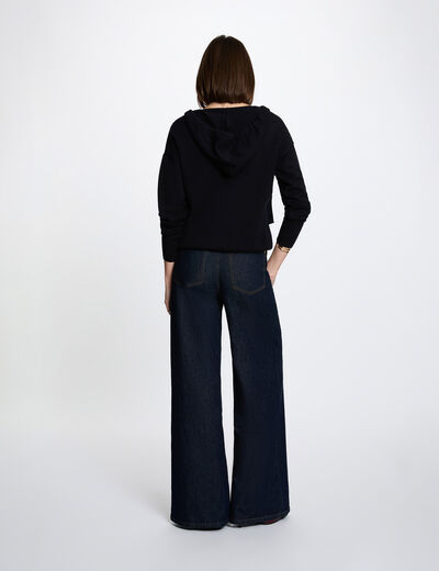 Hooded sweater navy blue women