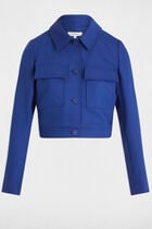 Short buttoned jacket electric blue women