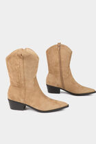 Western style boots beige women