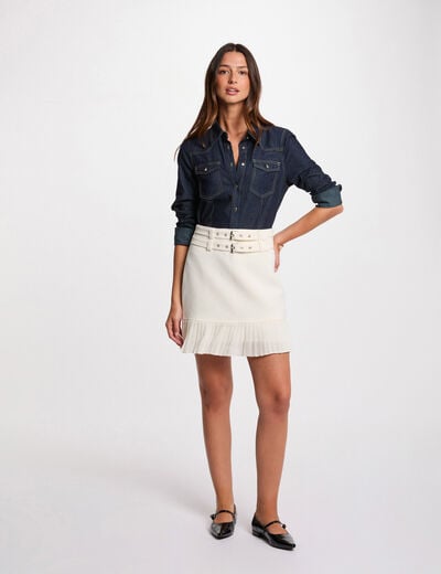 Mini pleated skirt white women