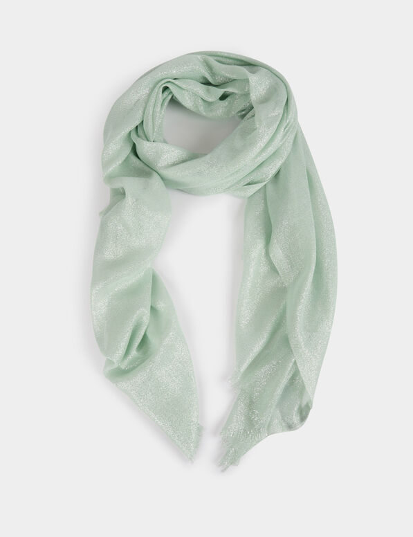 scarf metallised threads light green women Scarf metallised threads light green women