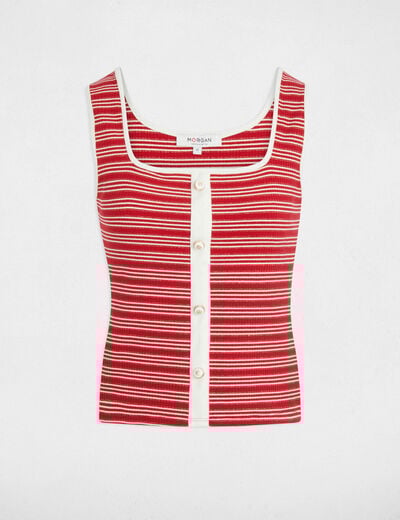 Striped sleeveless vest top white women