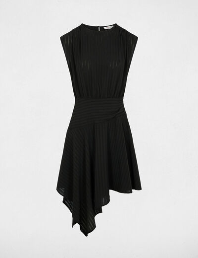 Asymmetric dress with short sleeves black women
