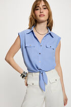 Sleeveless blouse lavender blue women