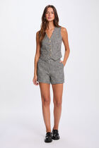 High-waisted tweed shorts multicolor women