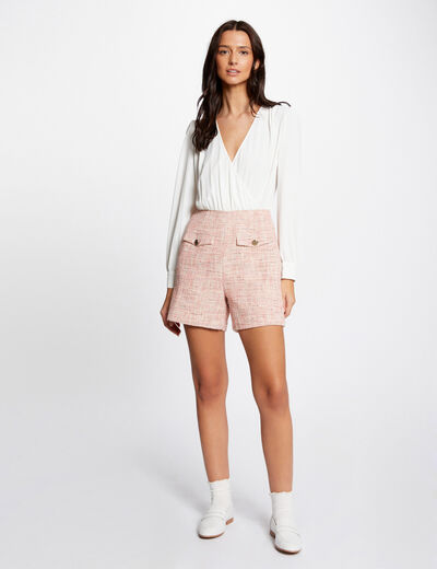 Fitted playsuit with 2 en 1 effect multicolored women