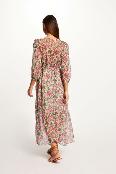 Midi wrap dress with floral print multico ladies'