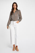 Cropped straight jeans ecru women