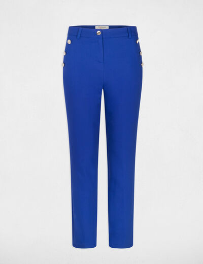 Cropped fitted trousers electric blue ladies'