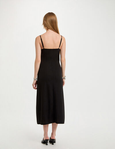 Slitted fitted midi dress black women