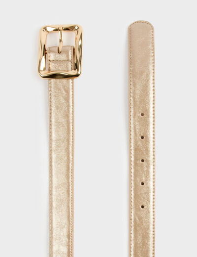 Slim belt with buckle beige women