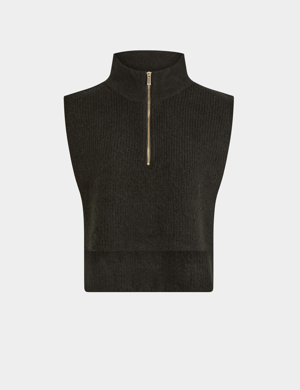 Zip-up poncho black women
