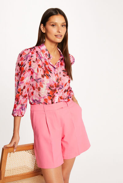 Straight city shorts with darts pink ladies'