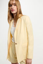 Blazer with patch pockets pastel yellow women