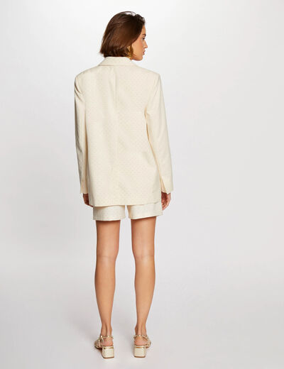 Straight blazer rhinestones vanilla women