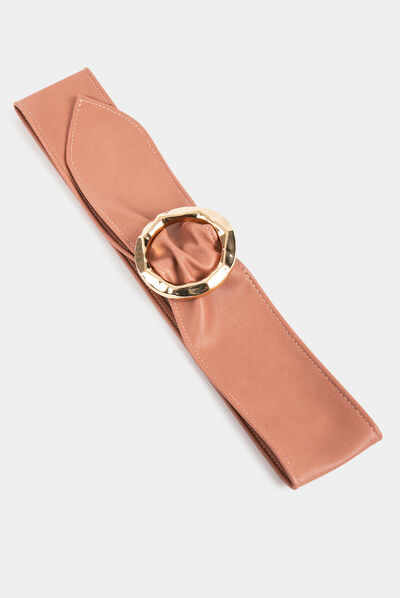 Belt with round buckle antique pink ladies'