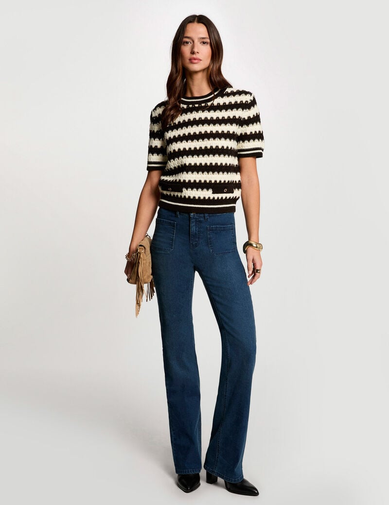 pull manches courtes raye blanc femme Pull manches courtes rayé blanc femme