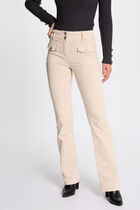 Velvet fitted trousers ivory women