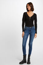 Long-sleeved jumper with zipped detail black women