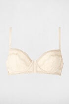 Lace bra with thin straps beige women
