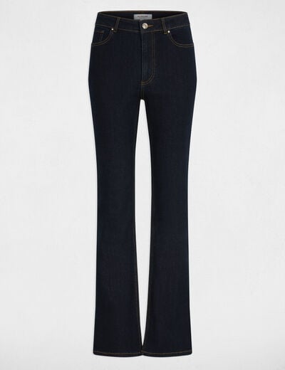 High-waisted bootcut jeans raw denim women