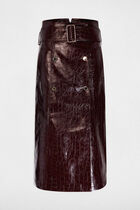 Long skirt with belt plum women