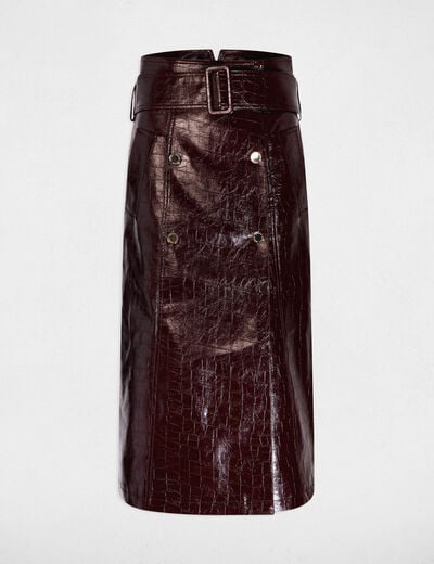 long skirt with belt plum women Long skirt with belt plum women
