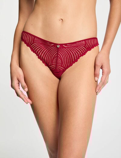 Lace Brazilian briefs bordeaux women